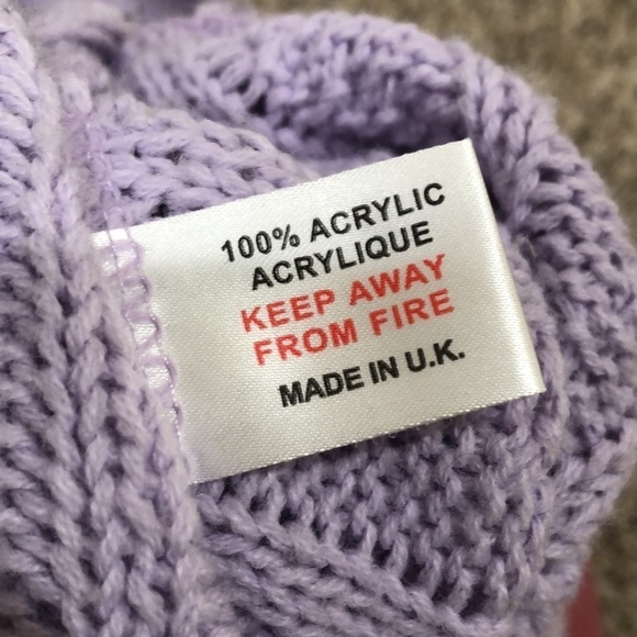 Nasty Gal Cropped Sweater Size 12 Pastel Purple Cable Knit - Picture 6 of 8